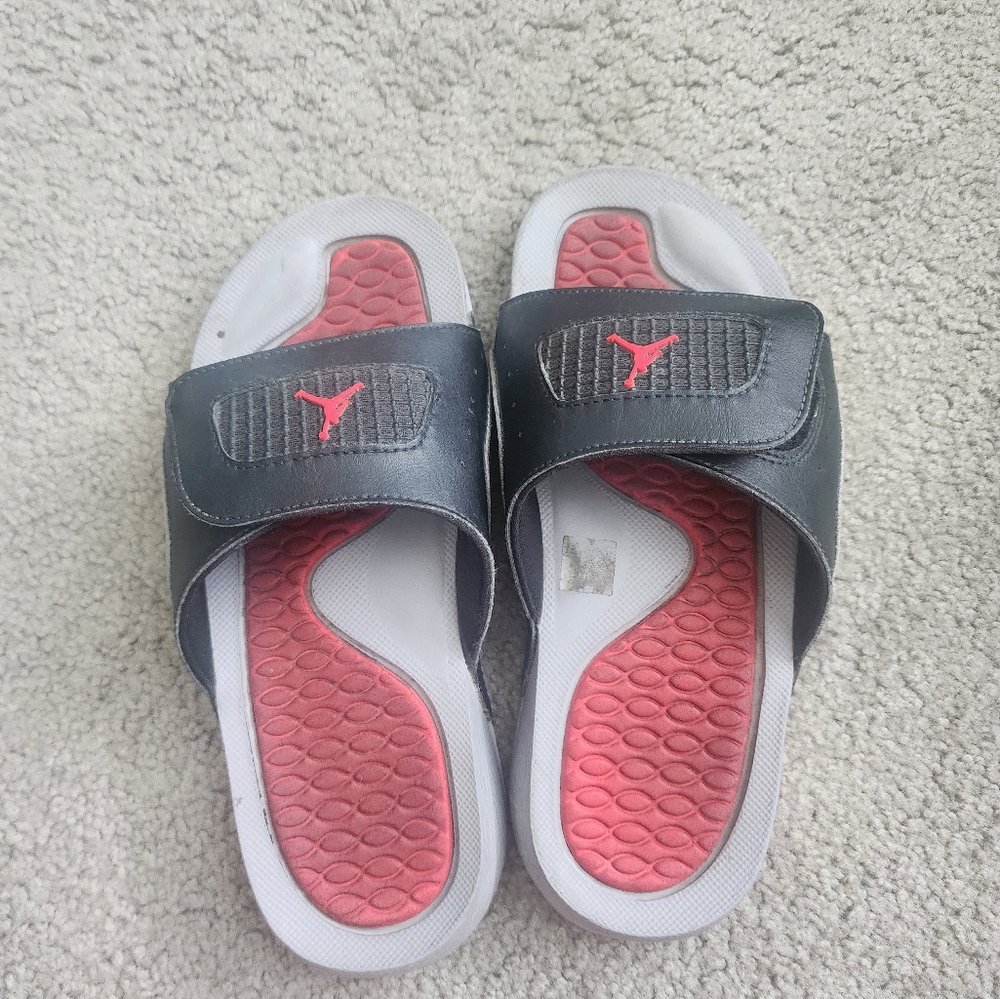 Jordan Black and Red Slide Sandals